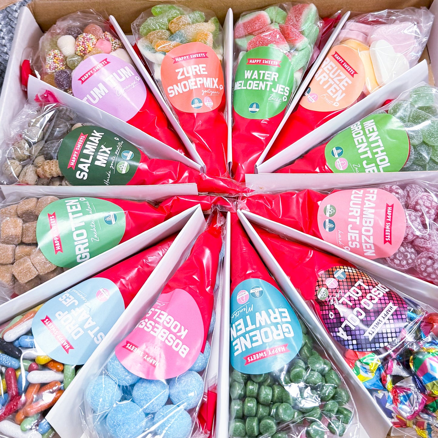 Sweet Pizza Box - KEUZEBOX - 12 puntzakken voor β¬30,-