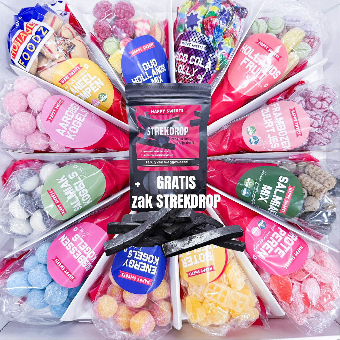 Sweet Pizza Box - HARDE KRAKERS- 12 puntzakken voor €30,-