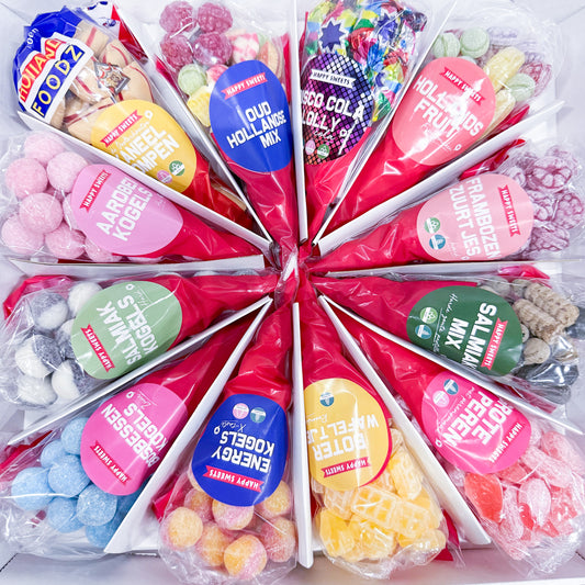 Sweet Pizza Box - HARDE KRAKERS- 12 puntzakken voor €30,-
