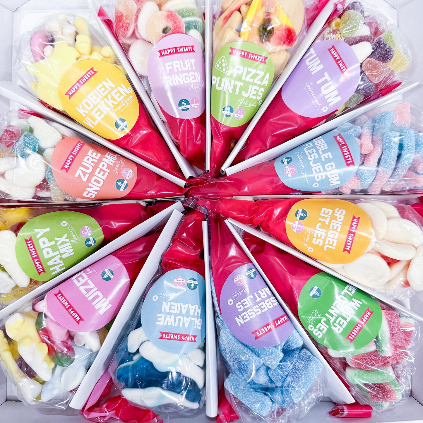 Sweet Pizza Box - GUMMY - 12 puntzakken voor €30,-