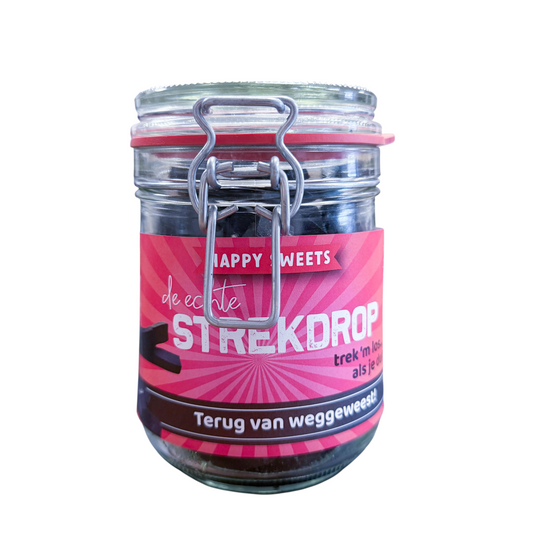 De échte Strekdrop in glazen pot – 300g | Terug van weggeweest!