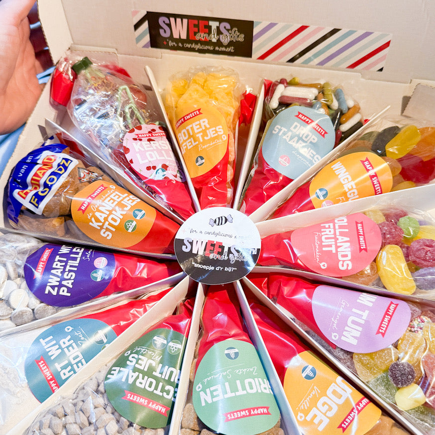 🍕 Sweet Pizza Box - met bedrijfs logo - als geschenk