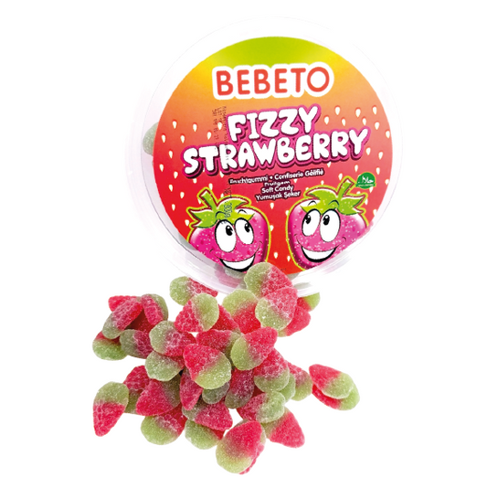 Aardbei snoepjes | Candy Cup Fizzy Strawberry 300 gram