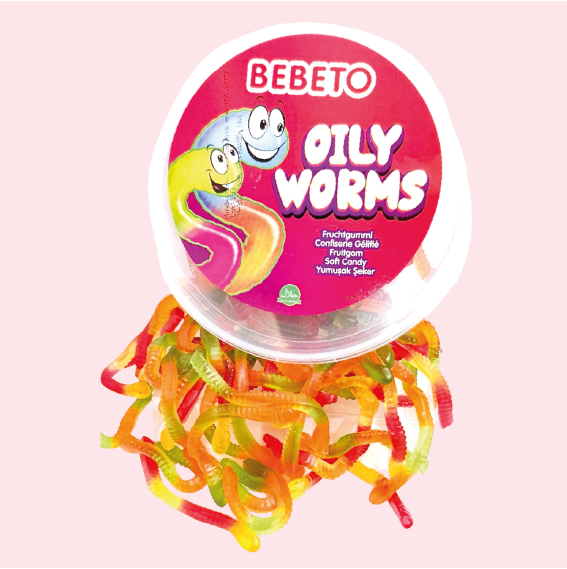 Snoep wormen | Candy Cup Oily Worms 300 gram
