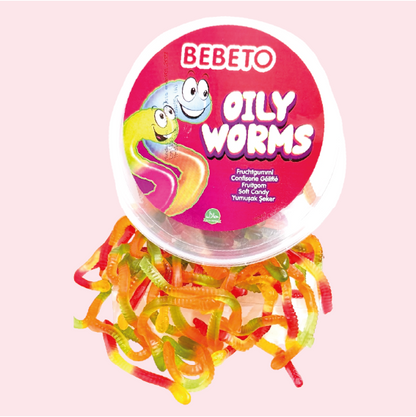 Snoep wormen | Candy Cup Oily Worms 300 gram