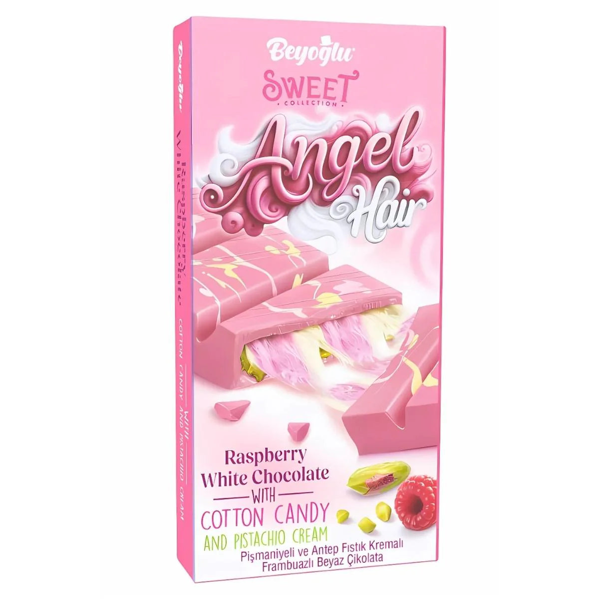 Beyoğlu Angel Hair Raspberry White Chocolate – Cotton Candy & Pistachio Cream