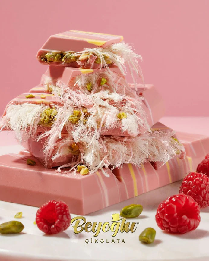 Beyoğlu Angel Hair Raspberry White Chocolate – Cotton Candy & Pistachio Cream