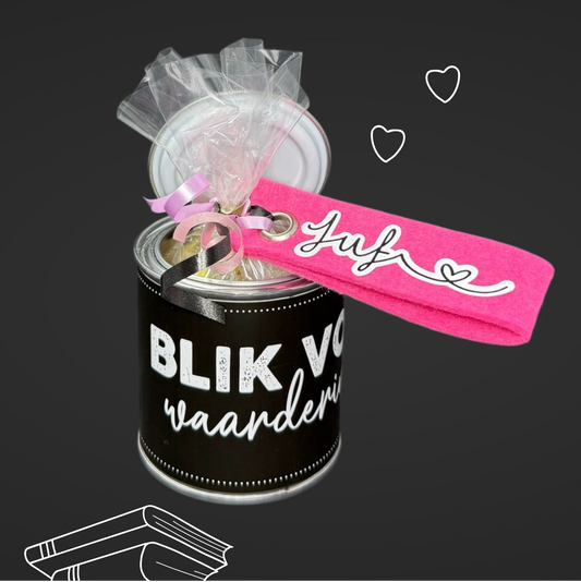 Cadeau blikje voor de Juf - Blik van Waardering! - Juffencadeau