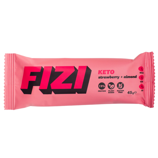 🩷 FIZI Keto Proteïne bar – Strawberry + Almond