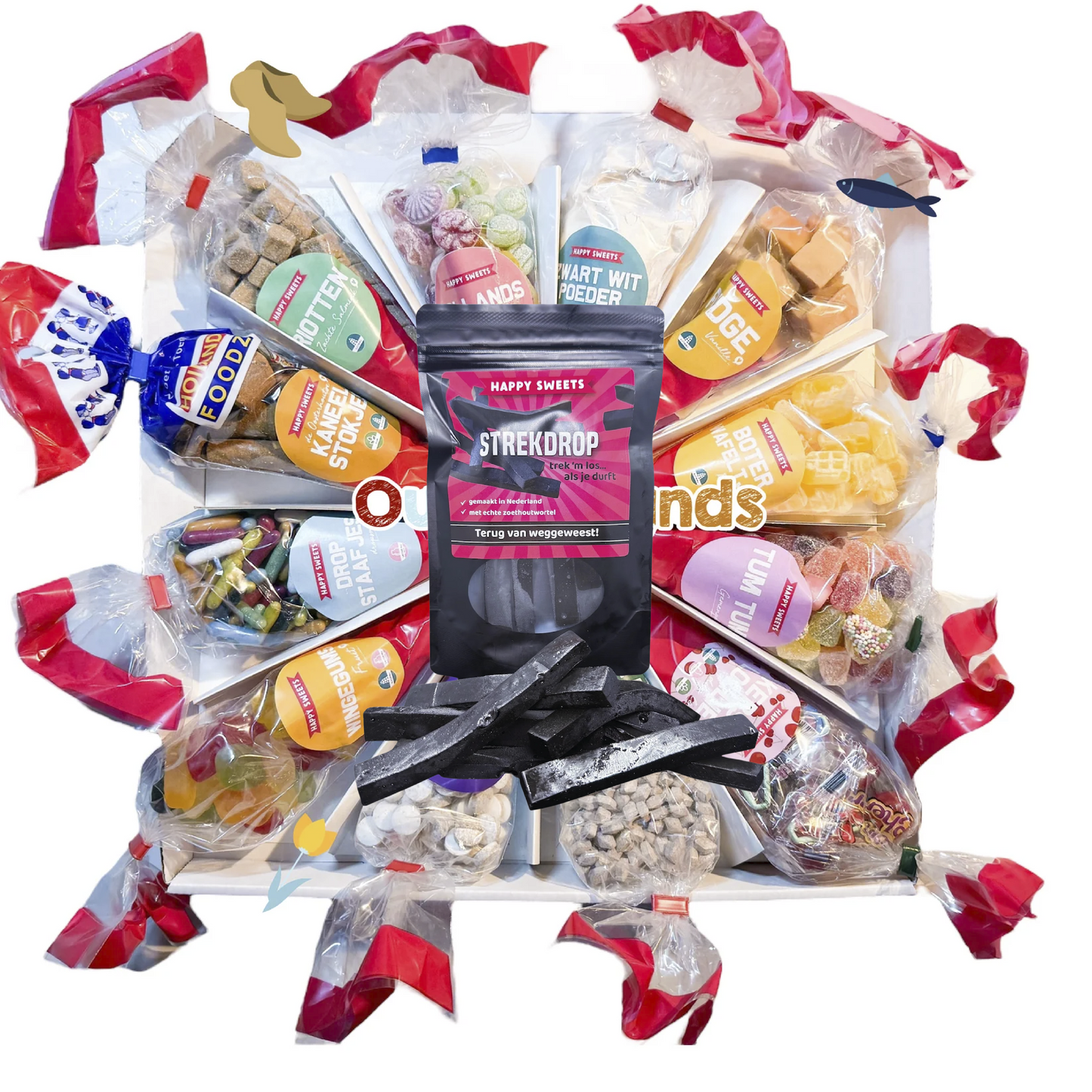 (STREKDROP ACTIE) Sweet Pizza Box - OUD HOLLANDS - de 12 lekkerste Oud Hollandse puntzakken in 1 box