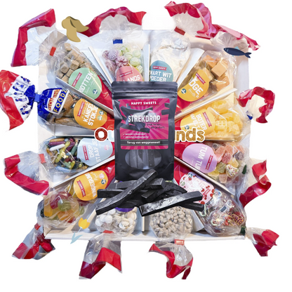 (STREKDROP ACTIE) Sweet Pizza Box - OUD HOLLANDS - de 12 lekkerste Oud Hollandse puntzakken in 1 box