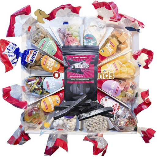 (STREKDROP ACTIE) Sweet Pizza Box - OUD HOLLANDS - de 12 lekkerste Oud Hollandse puntzakken in 1 box