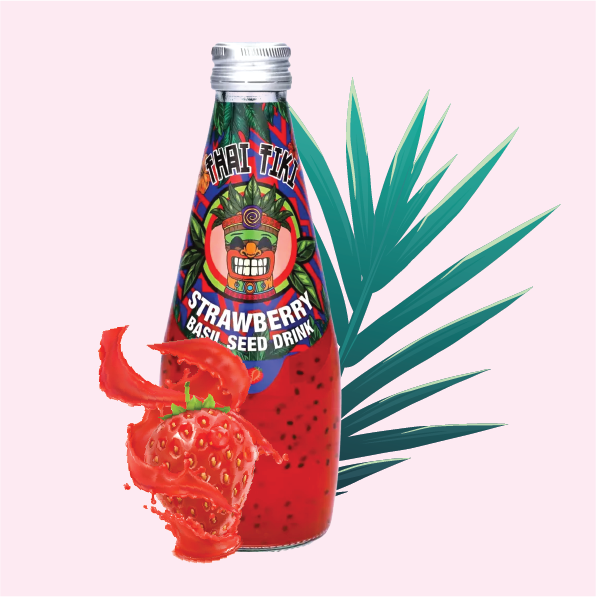 🍓 Thai Tiki Basil Seed Drink – Strawberry