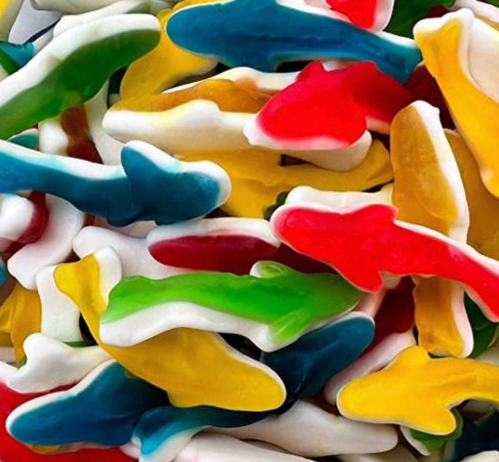 Snoep Gummy haaien | Candy Cup Oily Sharks 300 gram